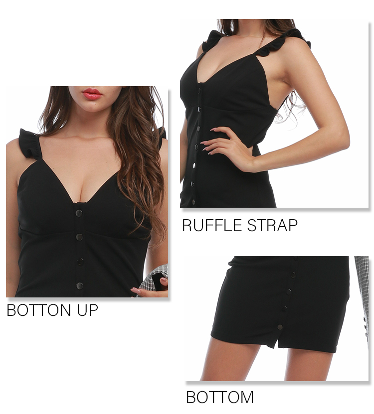 button closure black dress