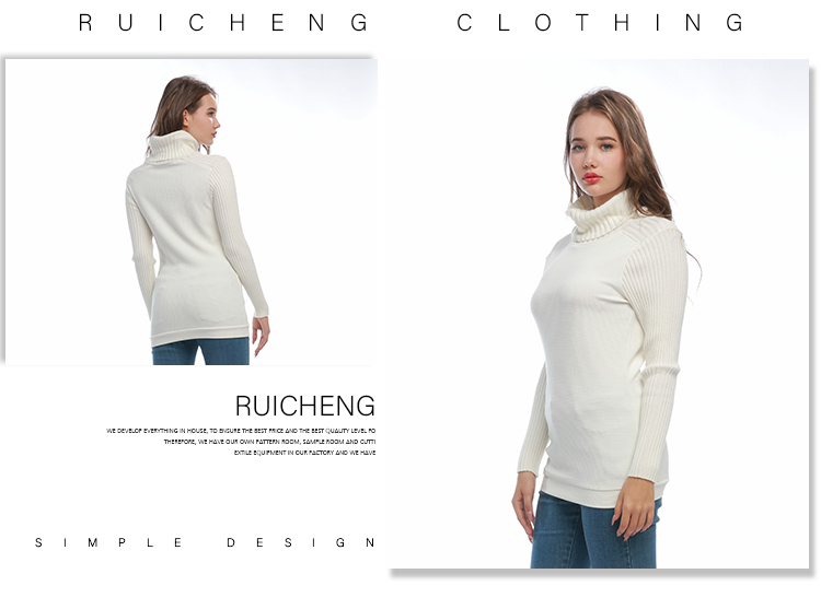 White Basic Womens Sweater