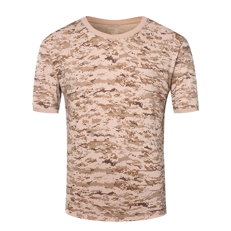 Askeri dijital çöl kamuflajı örme T gömlek