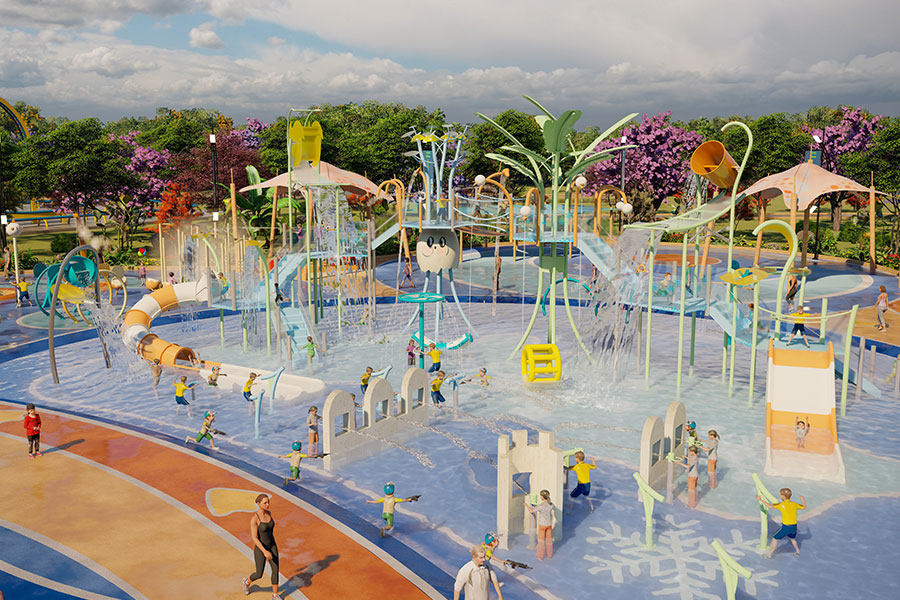 paddling pool with slide