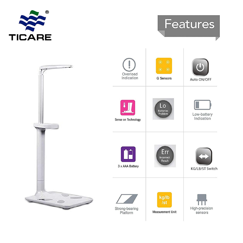 Ultrasonic Body Fat Analyzer Scale With Heighting