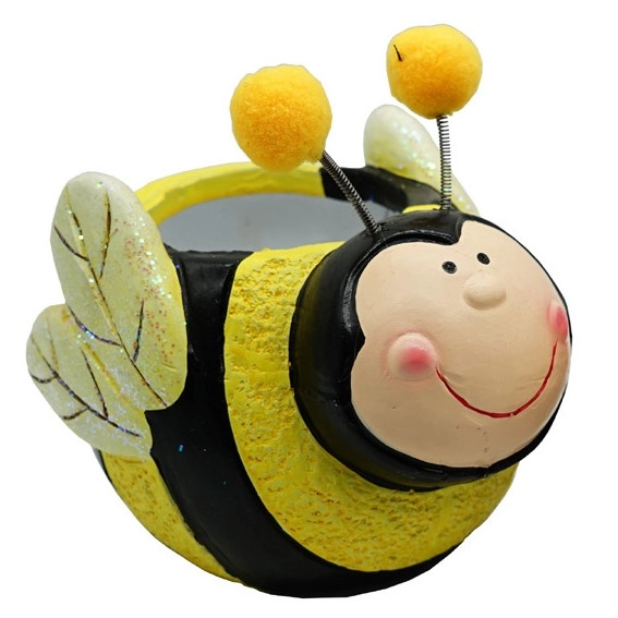 Bahar Vibe Reçine Kaprisli Bumblebee Bitki Saksısı