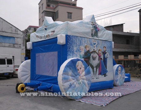 Açık hava çocukları donmuş arabası şişme şişme kale, EN14960 ile Çin Şişme'den sertifikalı slayt ile