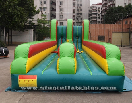 10 m uzunluğunda çocuklar N yetişkinler iç veya dış mekan interaktif oyun aktiviteleri için interaktif şişme bungee koşusu