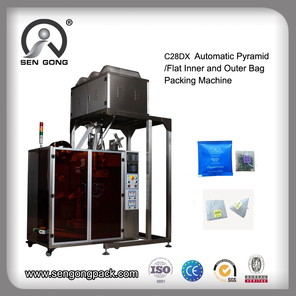 C28DX Otomatik PLA Piramit/Düz çay poşeti yapıştırma makinesi