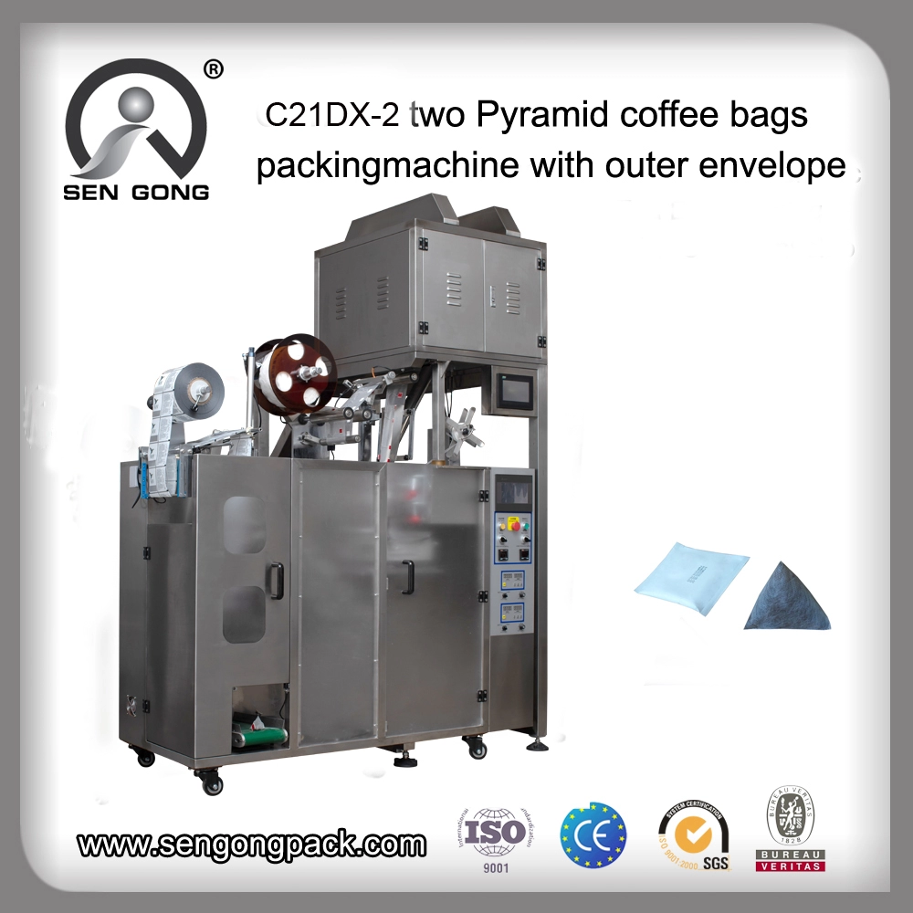 C21DX-2 güncelleme piramit Siyah Çay Poşeti Paketleme makinesini entegre eder