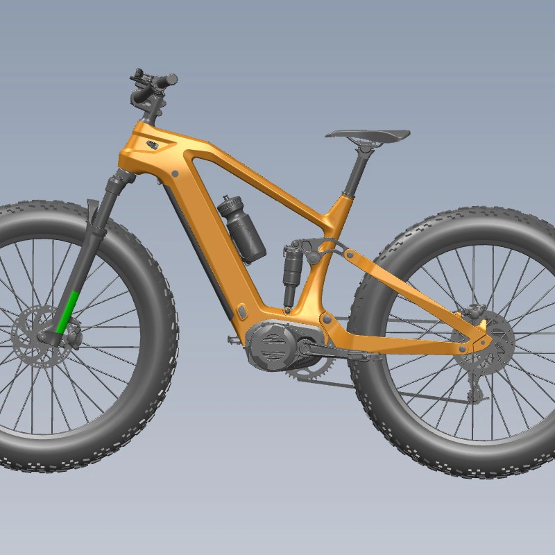 Yeni LightCarbon Tam Süspansiyonlu Elektrikli Kalın Bisiklet Çerçevesi Fit Bafang M620 Motor