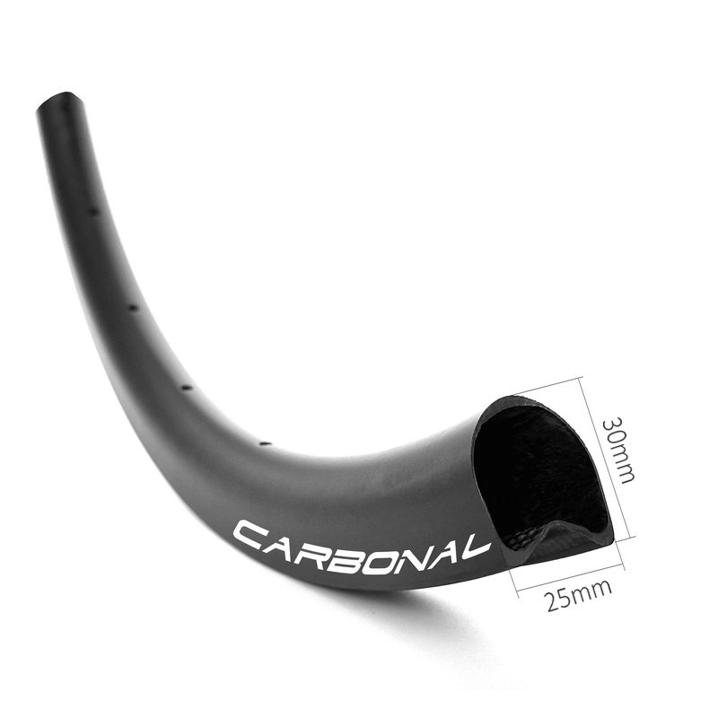 Gravel bisiklet boru şeklinde 30mm derinliğinde 25mm genişliğinde karbon jant