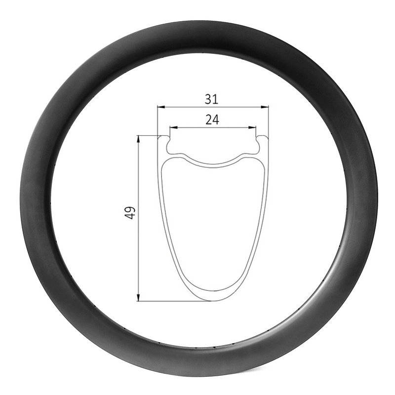 700c çakıl bisiklet diski 24 mm iç genişlik 49 mm derin kattığı karbon jant