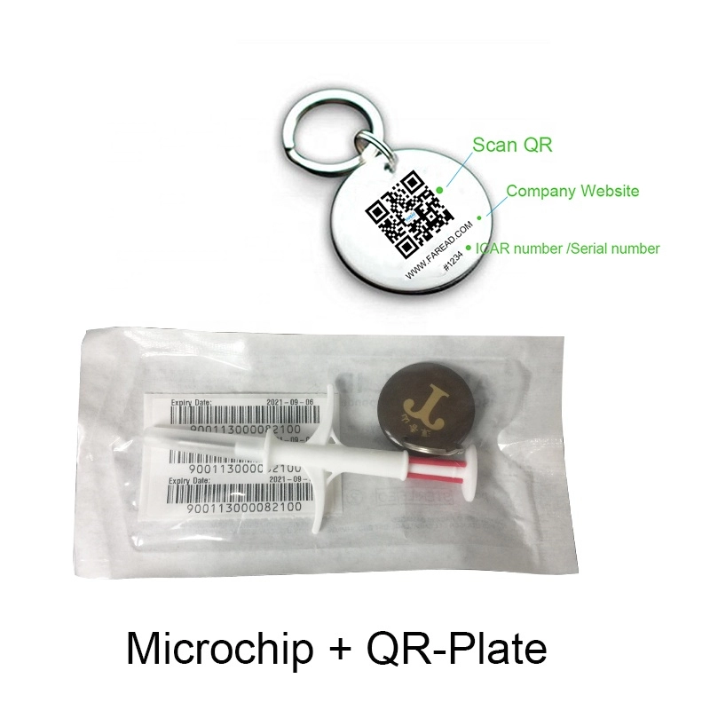 Şırıngalı 2.12x12MM RFID Hayvan Kimliği Enjekte Edilebilir Mikroçipler