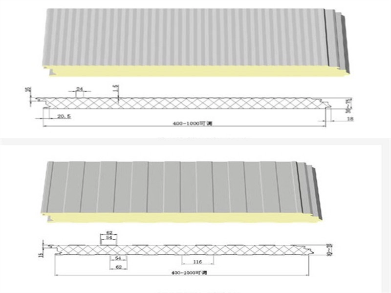 Metal Duvar Kaplama Sistemi İçin Yalıtımlı Poliüretan Sandviç Panel