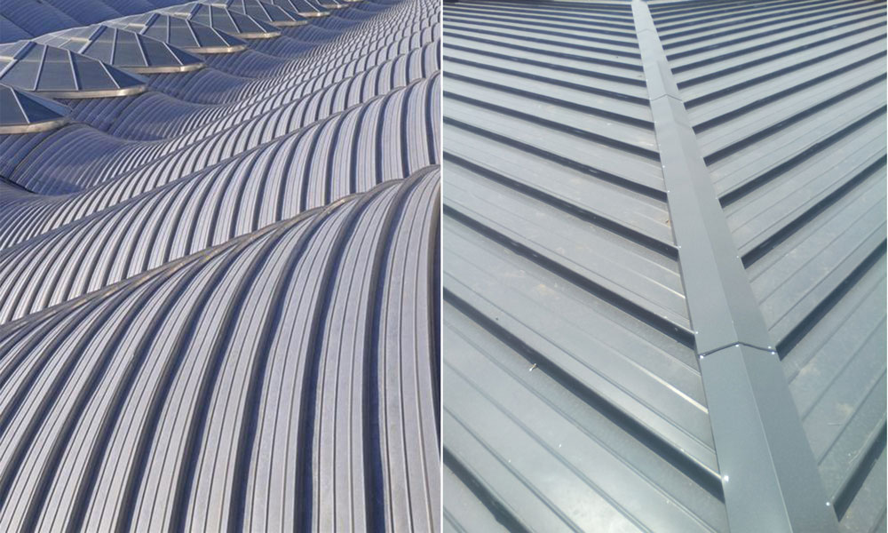 geniş açıklıklı çatı sistemi için metal paneller