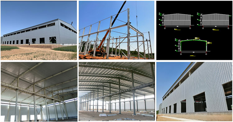 Modern prefabrik inşaat çelik yapı malzemesi deposu