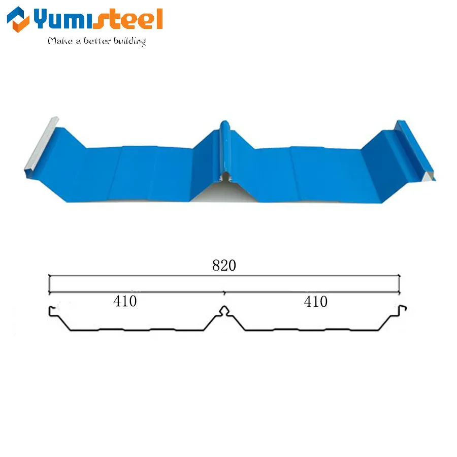 YX56-410-820 Galvanizli Çatı Kaplama Metal Renkli Çelik Sac