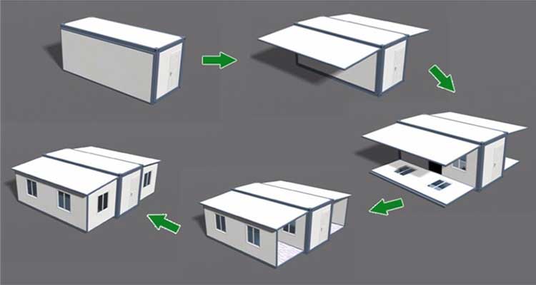 Kolay montajlı genişletilebilir mobil ev katlanabilir konteyner ev