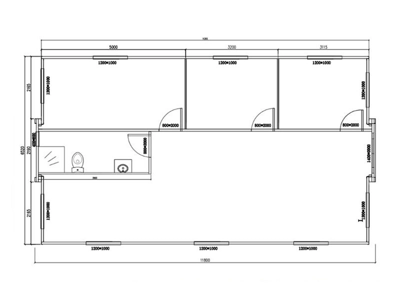 Prefabrik modern üç yatak odalı yaşayan genişletilebilir konteyner ev