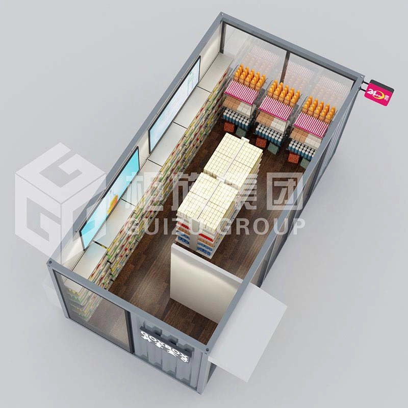 Çin Konteyneri, self-servis mağaza için değiştirilmiş Prefabrik mağaza