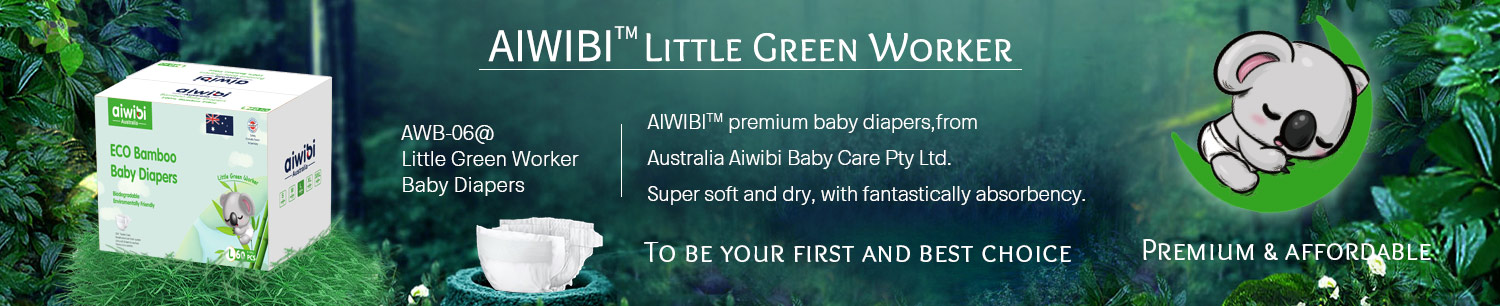 % 100 Biyobozunur Bambu Kumaşlı Aiwibi Premium Bambu Bebek Bezi