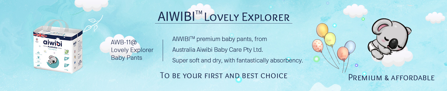 Süper Yumuşak Kabartmalı İnci Üst Tabaka ile Tek Kullanımlık AIWIBI Nefes Alabilir Bebek Pantolon Q Şekli