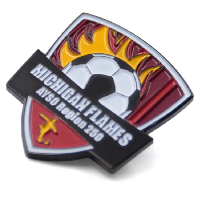 Üretici özel logo futbol sert emaye pin