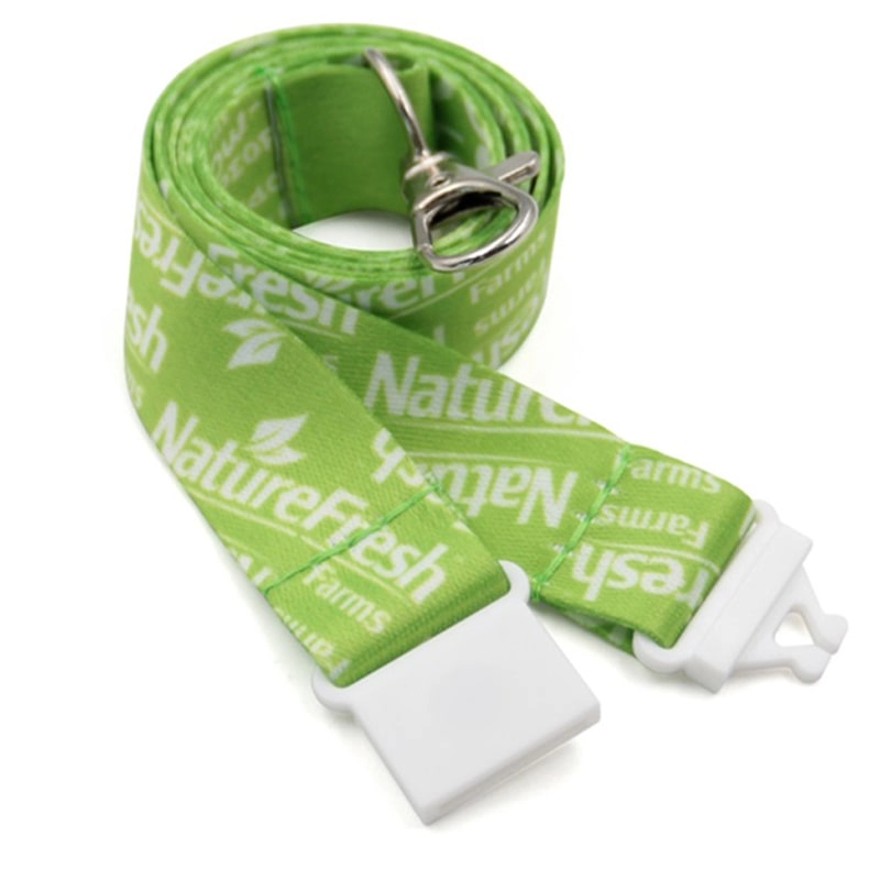 Yeşil polyester logolu kordon özel tedarikçi