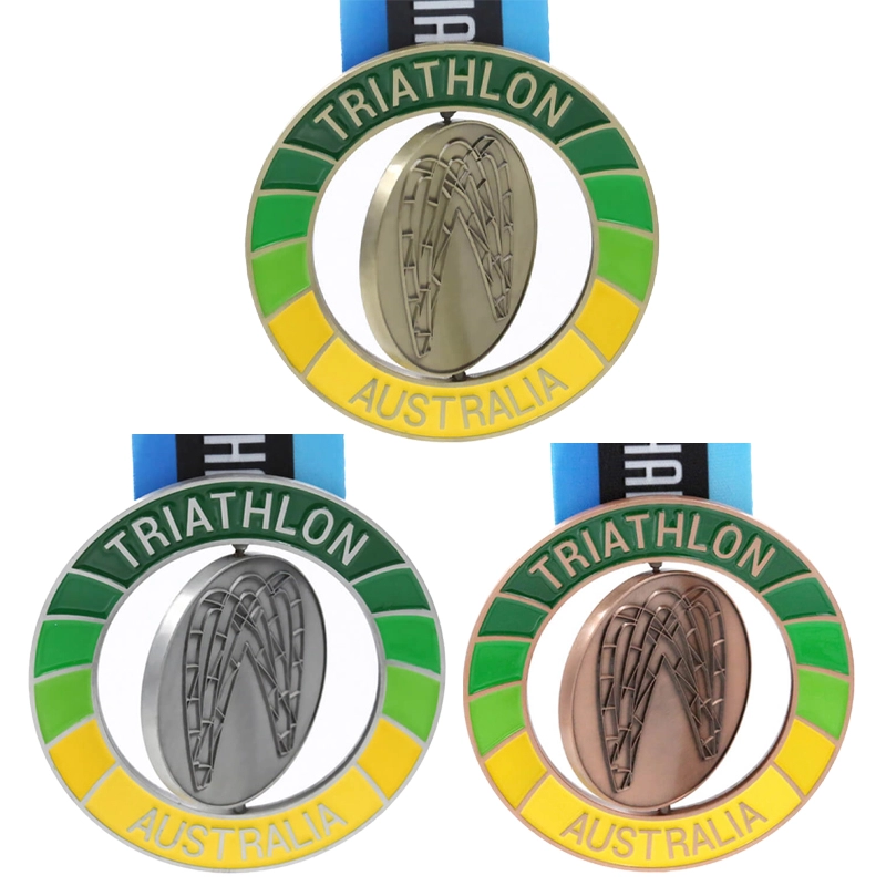 Madalya fabrikası özel iplik triatlon madalyası