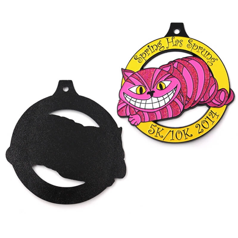 Üretici özel çinko alaşımı parıltılı kedi madalyası